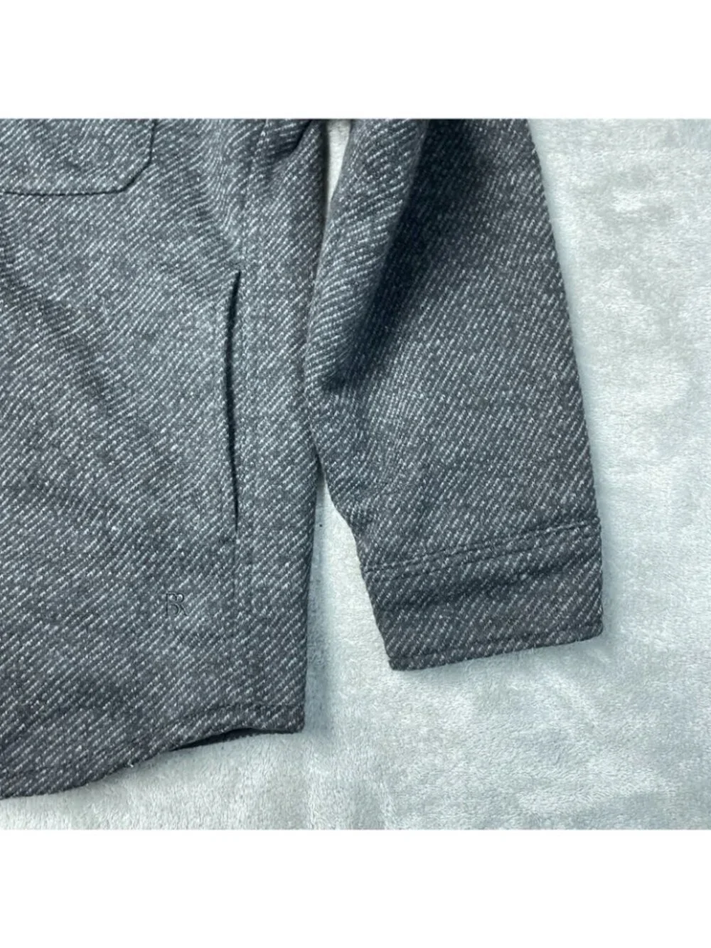 Banana Republic Men's M  Gray Herringbone Button-Up Shirt Jacket e1493
